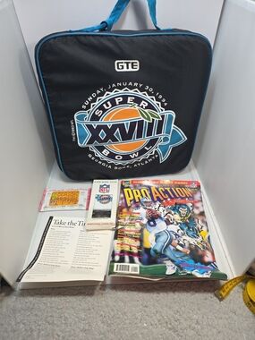 Vintage Super Bowl XXVIII Seat Cushion Cowboys Bills GTE Promotional Kit